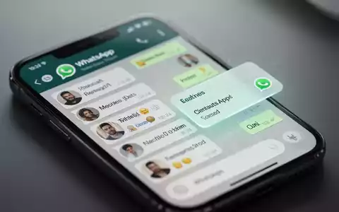 Close-up of a smartphone screen showing the WhatsApp chat interface with a new, redesigned message menu pop-up. - Foto: über boerse-global.de