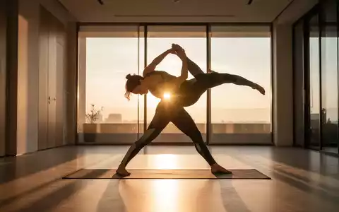 Eine Person dehnt sich im warmen Morgenlicht in einem ruhigen Raum, was den Beginn eines gesunden Tages symbolisiert. - Foto: über boerse-global.de