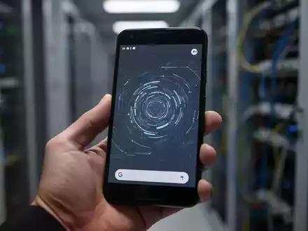 A hand holds a Google Pixel smartphone, its screen showing a digital interface related to repair or data recovery. - Foto: über boerse-global.de