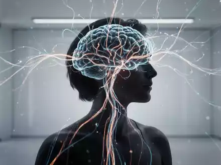 Eine Personensilhouette mit leuchtenden Linien, die neuronale Pfade darstellen, symbolisiert mentale Fitness und positive Persönlichkeitsentwicklung. - Foto: über boerse-global.de