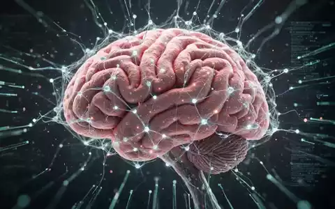 Ein stilisiertes, leuchtendes neuronales Netz überlagert ein Mikroskopbild von Hirngewebe mit digitalen Datenströmen. - Foto: über boerse-global.de
