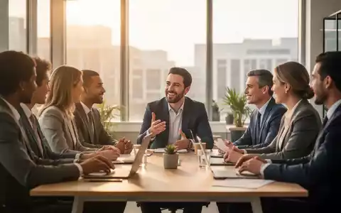 Eine vielfältige Gruppe von Geschäftsleuten in einem modernen Büro arbeitet zusammen und führt Gespräche, die eine gesunde Arbeitskultur widerspiegeln. - Foto: über boerse-global.de