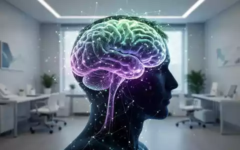 Ein stilisiertes, leuchtendes neuronales Netz überlagert einen menschlichen Kopf, symbolisiert psychische Gesundheit und digitale Innovation. - Foto: über boerse-global.de