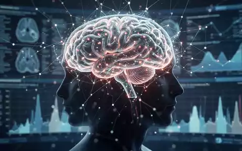 Ein stilisiertes, leuchtendes neuronales Netz, das sich über einen menschlichen Kopf legt, symbolisiert KI und psychische Gesundheit. - Foto: über boerse-global.de