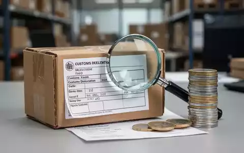 Ein kleines Paket mit Zollformular und Euromünzen, symbolisiert neue Zollgebühren. - Foto: über boerse-global.de