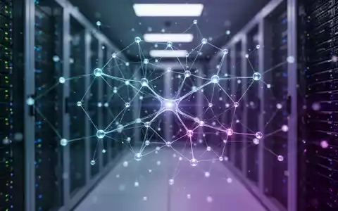 An abstract depiction of artificial intelligence, featuring glowing interconnected nodes against a backdrop of server racks. - Foto: über boerse-global.de