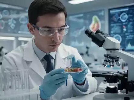 Ein Wissenschaftler im Labor, der sich auf eine Petrischale konzentriert, um evidenzbasierte Ernährungsforschung zu symbolisieren. - Foto: über boerse-global.de