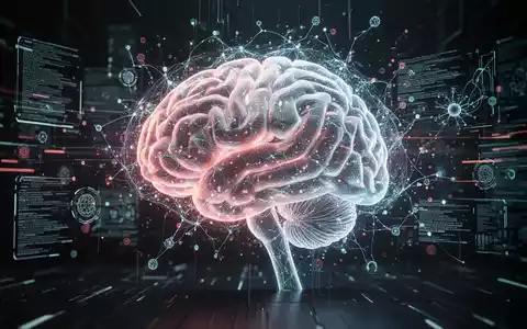 Ein stilisiertes, leuchtendes Gehirn-Hologramm mit digitalen Datenströmen und neuronalen Netzen, das kognitive Verbesserung darstellt. - Foto: über boerse-global.de