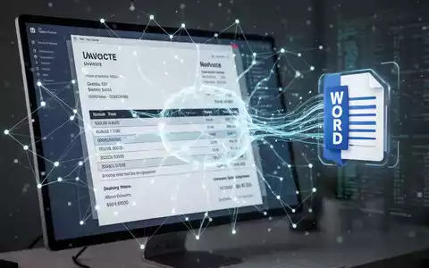 A glowing neural network overlaying a digital invoice and Word document icon, symbolizing AI-driven document automation and financial efficiency. - Foto: über boerse-global.de