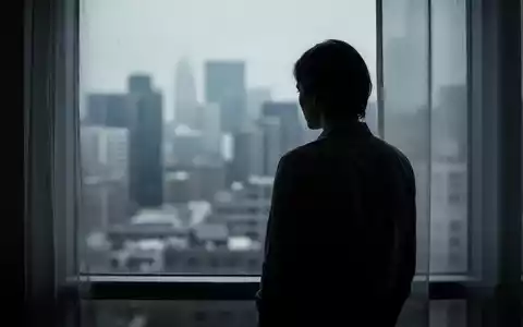 Eine nachdenkliche Silhouette einer Person, die vor einem Fenster steht und auf eine unscharfe Stadt blickt. - Foto: über boerse-global.de