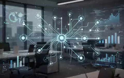 Eine stilisierte, moderne Datenvisualisierung mit verbundenen Knoten und Linien, die einen optimierten Datenfluss darstellt. - Foto: über boerse-global.de