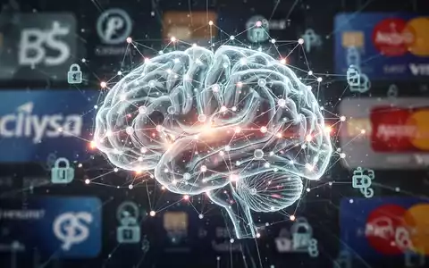A stylized, glowing AI brain or network overlaid on a blurred background of digital payment symbols, representing AI-driven payments. - Foto: über boerse-global.de
