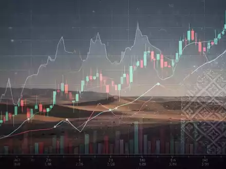 Abstrakte Darstellung von Börsentrends und geopolitischem Einfluss, mit Finanzdiagrammen und angedeuteten Mustern, die den Nahen Osten evozieren. - Foto: über boerse-global.de