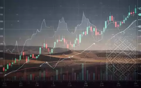 Abstrakte Darstellung von Börsentrends und geopolitischem Einfluss, mit Finanzdiagrammen und angedeuteten Mustern, die den Nahen Osten evozieren. - Foto: über boerse-global.de