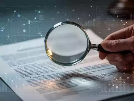 Eine Hand hält eine Lupe über ein juristisches Dokument, das die Prüfung von Scheinselbstständigkeit und neue Gesetze symbolisiert. - Foto: über boerse-global.de