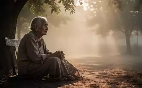 Eine ältere Person sitzt im Schatten, die Hitze flimmert im Hintergrund, was die Gefahr extremer Temperaturen symbolisiert. - Foto: über boerse-global.de