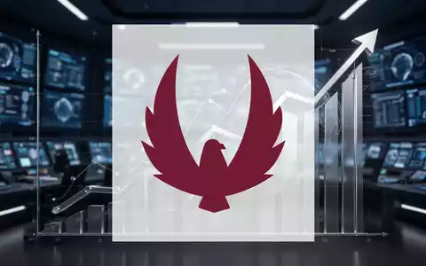 Eine aufsteigende Börsenkurve vor einem unscharfen Hintergrund eines High-Tech-Kontrollraums, der Verteidigungstechnologie andeutet. - Foto: über boerse-global.de