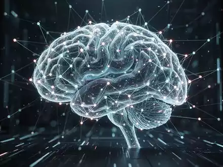 An abstract digital brain or neural network with glowing nodes and lines, symbolizing the rapid growth and vast user base of AI. - Foto: über boerse-global.de