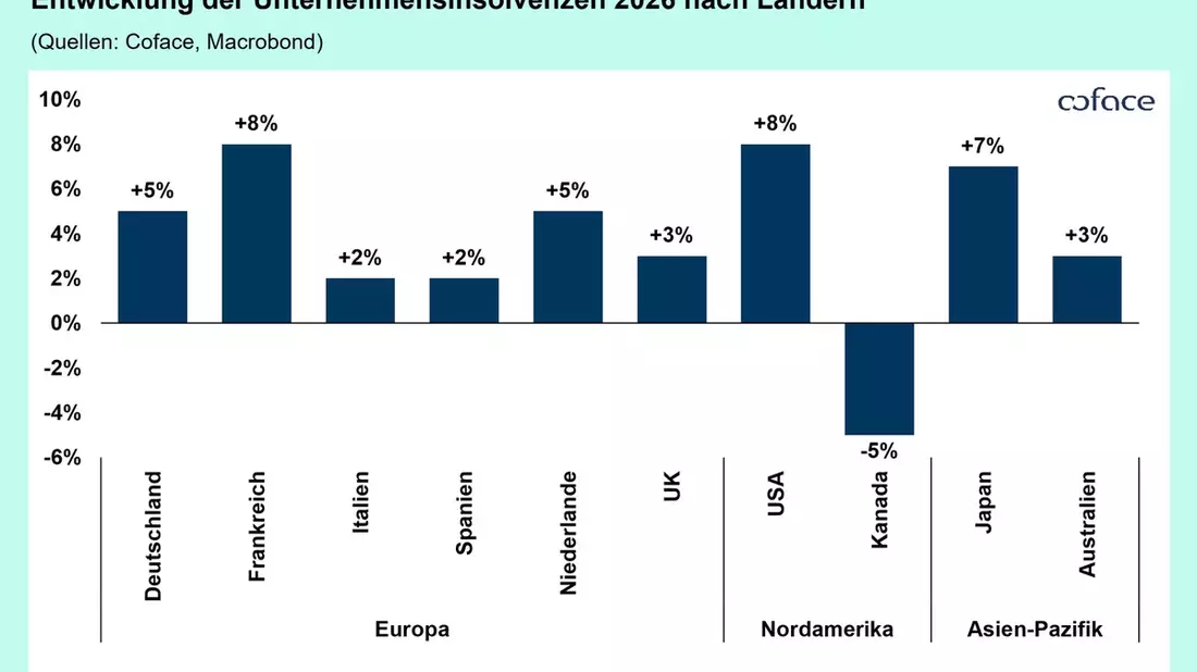 +6 Prozent: Coface hebt globale Insolvenzprognose deutlich an - Bild: presseportal.de