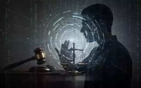 A somber human silhouette interacts with a glowing AI interface, symbolizing the legal and ethical challenges of artificial intelligence. - Foto: über boerse-global.de