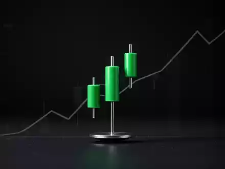 Eine einzelne grüne Kerze auf einem minimalistischen dunklen Diagramm, die eine letzte Unterstützung bei 0,33 Euro darstellt. - Foto: über boerse-global.de
