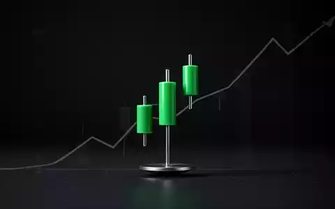 Eine einzelne grüne Kerze auf einem minimalistischen dunklen Diagramm, die eine letzte Unterstützung bei 0,33 Euro darstellt. - Foto: über boerse-global.de