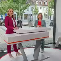 SWR / Katrin Eder (Bündnis `90/Grüne) kritisiert Kürzungen in der Pharmabranche / SWR Aktuell RLP Sommerinterview - Foto: presseportal.de