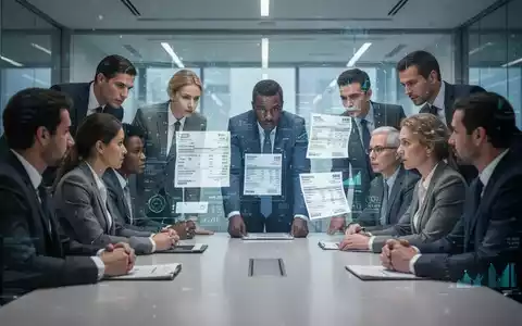 Geschäftsleute in einem modernen Büro, die eine holografische Projektion von digitalen Rechnungen und Finanzdaten betrachten. - Foto: über boerse-global.de
