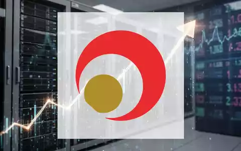 Eine stilisierte, aufwärts gerichtete Linie, die Wachstum darstellt, über einem verschwommenen Hintergrund moderner Serverracks. - Foto: über boerse-global.de