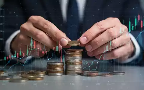Hände zählen Münzen, überlagert von subtilen digitalen Finanzdiagrammen, die Sparmaßnahmen und Rentenbeiträge symbolisieren. - Foto: über boerse-global.de