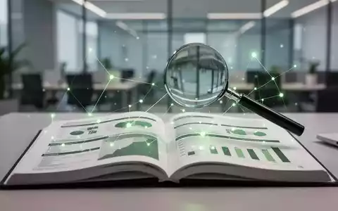 Ein stilisiertes, modernes, offenes Register oder Bericht mit subtil grün leuchtenden Datenpunkten, die Nachhaltigkeitsberichterstattung symbolisieren. - Foto: über boerse-global.de
