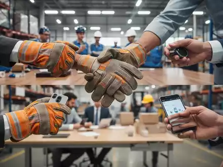 Hände in verschiedenen Arbeitsumfeldern, die Tarifverhandlungen und Lohnrunden in der Bau-, Chemie- und Einzelhandelsbranche symbolisieren. - Foto: über boerse-global.de