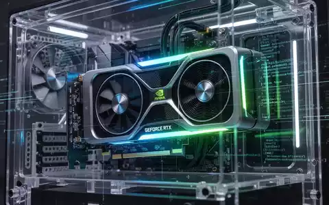 A glowing Nvidia GeForce RTX 30 series graphics card inside a computer, with digital code overlays, symbolizing AI and GPU support. - Foto: über boerse-global.de