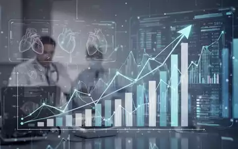 Abstrakte Darstellung von Gesundheitswesen und Finanzen mit stilisierten medizinischen Elementen und Finanzgrafiken. - Foto: über boerse-global.de
