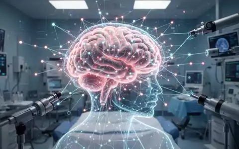 Eine futuristische Darstellung eines menschlichen Gehirns, das von einem leuchtenden neuronalen Netz überlagert wird, um KI in der Medizin darzustellen. - Foto: über boerse-global.de