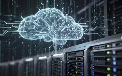 An abstract image showing a glowing neural network with digital data streams, representing AI and cloud computing. - Foto: über boerse-global.de
