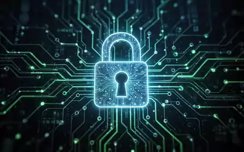 Ein digitales Vorhängeschloss-Symbol über einem leuchtenden, abstrakten neuronalen Netzwerk, das KI-Sicherheit darstellt. - Foto: über boerse-global.de