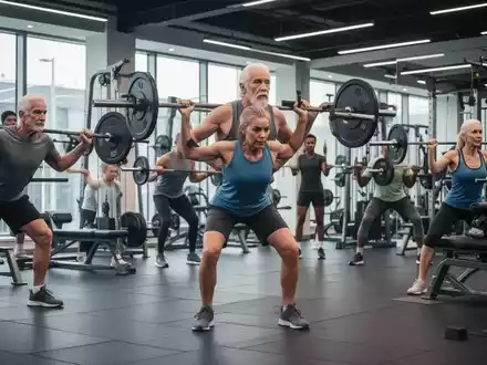 Menschen unterschiedlichen Alters trainieren in einem Fitnessstudio, um Muskeln aufzubauen und ihre Fitness zu verbessern. - Foto: über boerse-global.de