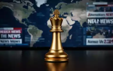Ein goldenes Schachstück steht auf einer dunklen Oberfläche, im Hintergrund verschwommen eine geopolitische Karte. - Foto: über boerse-global.de