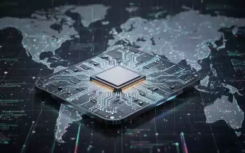 Nahaufnahme eines modernen Mikrochips mit einer stilisierten Karte Taiwans im unscharfen Hintergrund, die technologische Engpässe symbolisiert. - Foto: über boerse-global.de