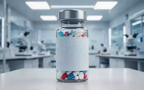 Eine Nahaufnahme einer stilisierten pharmazeutischen Pillenflasche vor dem unscharfen Hintergrund eines modernen Labors. - Foto: über boerse-global.de