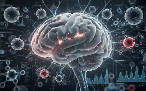 Abstrakte Darstellung eines Gehirns mit leuchtenden Neuronen und überlagerten molekularen Strukturen, die Alzheimer-Forschung symbolisieren. - Foto: über boerse-global.de