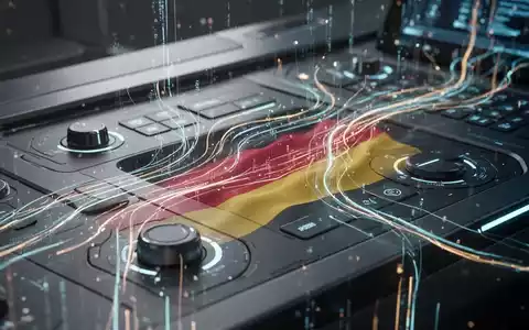 Abstrakte Darstellung der digitalen Regulierung mit Datenströmen und einem futuristischen Kontrollpanel, das die Bundesnetzagentur und KI-Überwachung symbolisiert. - Foto: über boerse-global.de