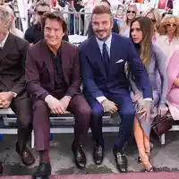 David Beckham erhielt einen Stern auf dem berühmten «Walk Of Fame» in Hollywood. Mit dabei: Sohn Romeo, Filmstar Tom Cruise, Ehefrau Victoria und Tochter Harper Seven. - Foto: Chris Pizzello/Invision/AP/dpa