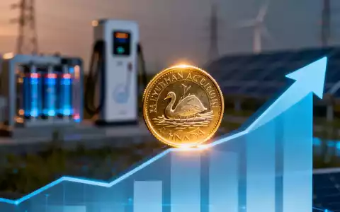 Eine kanadische Dollarmünze (Loonie) auf einem aufsteigenden Finanzdiagramm, mit angedeuteten Wasserstoff-Energieelementen im Hintergrund. - Foto: über boerse-global.de