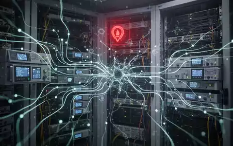 Digital illustration of industrial control systems with glowing connections, highlighting cybersecurity vulnerabilities in critical infrastructure. - Foto: über boerse-global.de