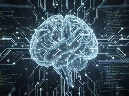 Stylized representation of an advanced AI coding tool, featuring a glowing neural network and code on a terminal interface. - Foto: über boerse-global.de