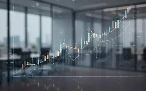 Eine abstrakte Darstellung eines steigenden Aktienkurses mit digitalen Elementen vor einem verschwommenen Bürohintergrund. - Foto: über boerse-global.de