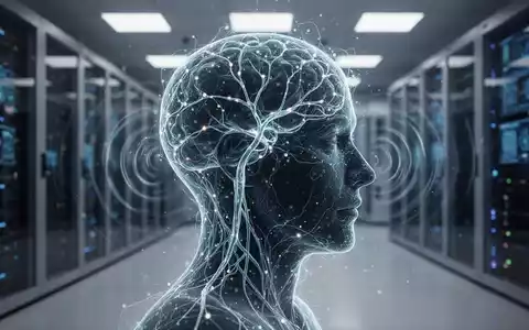 Eine stilisierte menschliche Kopfsilhouette aus leuchtenden neuronalen Netzlinien, überlagert mit abstrakten emotionalen Mustern. - Foto: über boerse-global.de