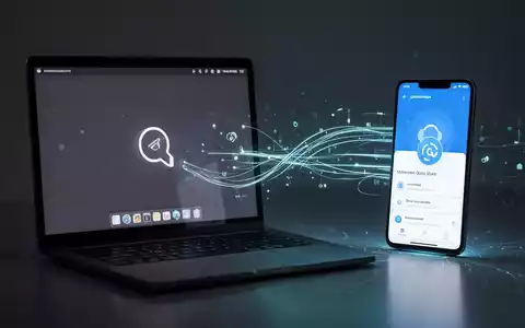 A stylized image showing data flowing between a Linux laptop and an Android smartphone, symbolizing Quick Share integration. - Foto: über boerse-global.de